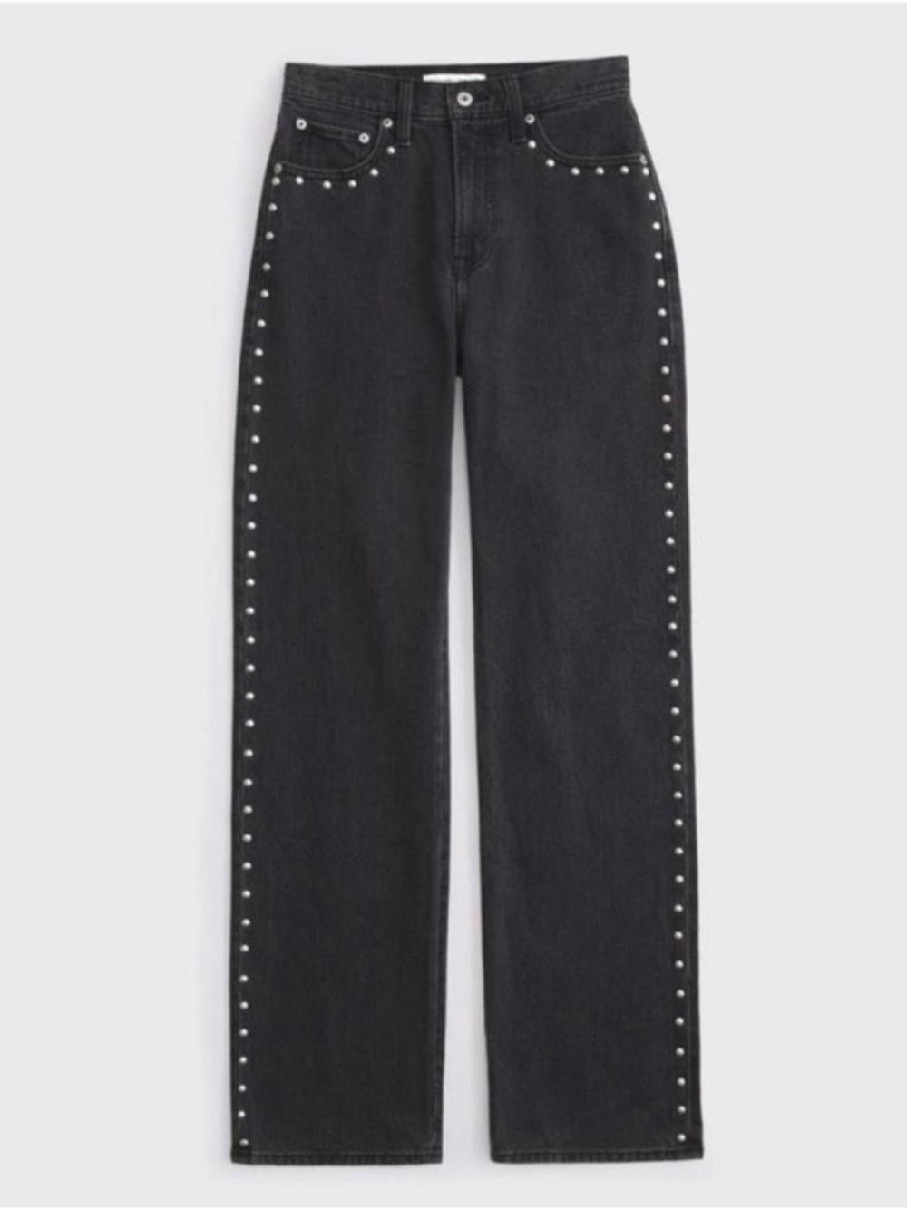 A&F The 90’s Relaxed Jean High Rise Curve Love - Stud Trim- 31 Long